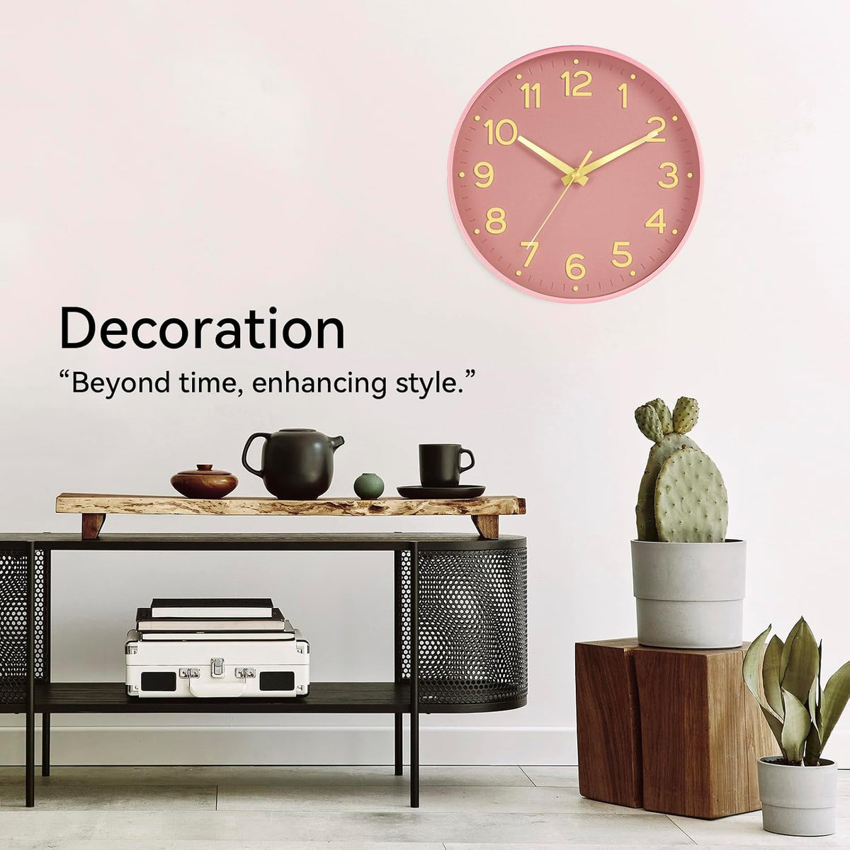 8 Inch Wall Clock, Battery Operated Silent Non Ticking Analog