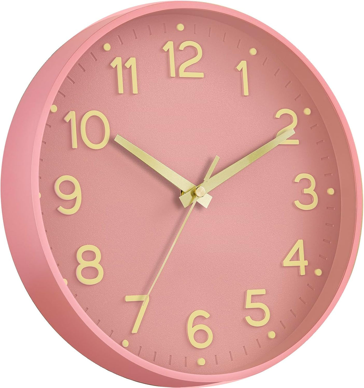 8 Inch Wall Clock, Battery Operated Silent Non Ticking Analog