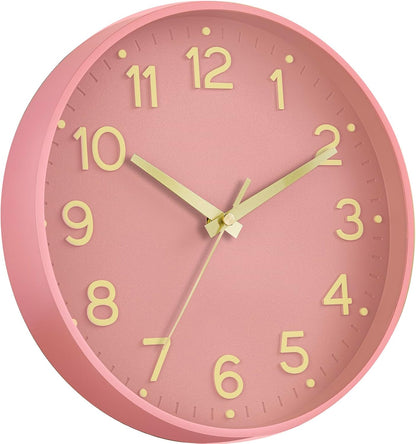 8 Inch Wall Clock, Battery Operated Silent Non Ticking Analog