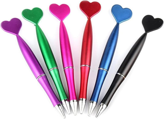 Cute Kawaii Heart of The Peach Shape Gel Ink Pens Ballpoint Pens office Supplies for Stationery Novelty Pens 6PCS