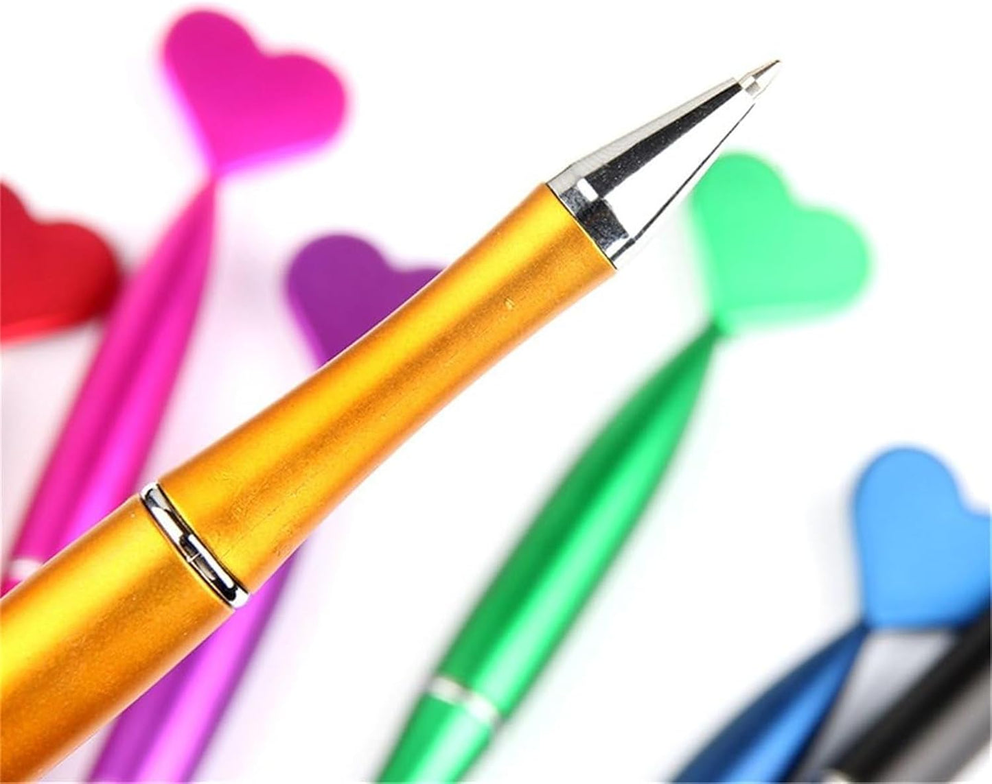 Cute Kawaii Heart of The Peach Shape Gel Ink Pens Ballpoint Pens office Supplies for Stationery Novelty Pens 6PCS