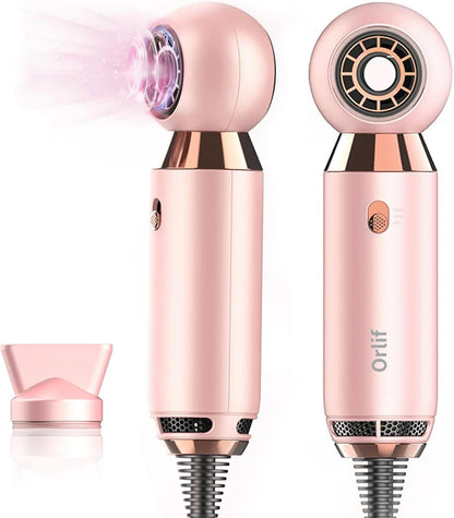 Professional Hair Dryer 800 W Lightweight & Compact Blow Dryer Powerful Flow Hair Dryers for Travel and Home Concentrator Nozzle Pink