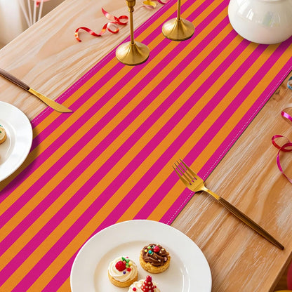 Hot Pink and Orange Cabana Table Runner Senior Sunrise Decorations