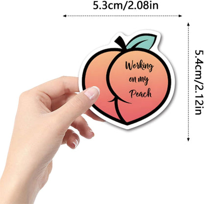 110Pcs Peach Vinyl/PVC Decals for Kids Boys Girls, Cute Peachs Stickers for Water Bottles Laptop Tablet Phone Scrapbook Luggage Skateboard (Peach)