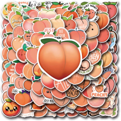 110Pcs Peach Vinyl/PVC Decals for Kids Boys Girls, Cute Peachs Stickers for Water Bottles Laptop Tablet Phone Scrapbook Luggage Skateboard (Peach)