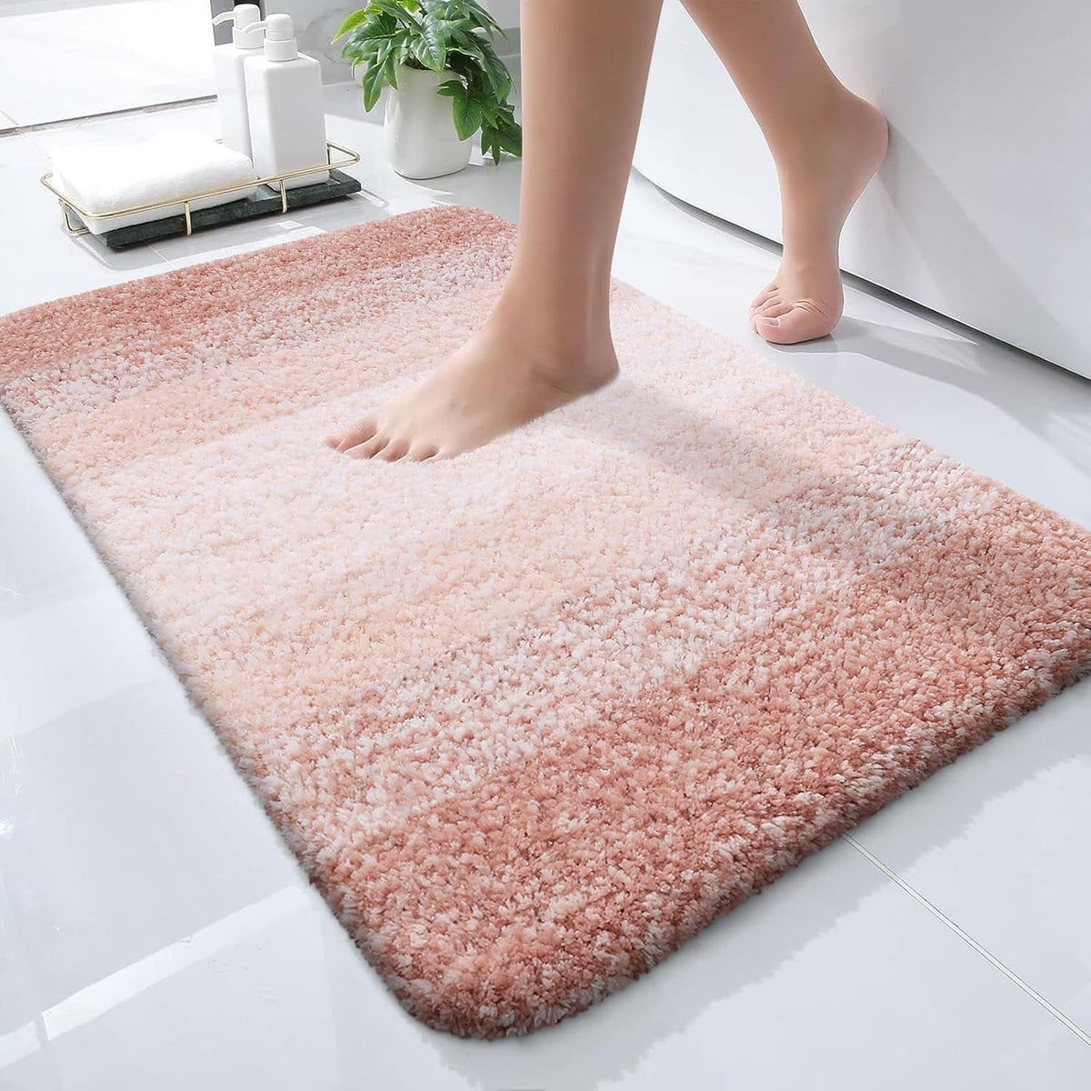 Small Bathroom Rugs 24x16, Extra Soft Absorbent Microfiber Bath Rugs