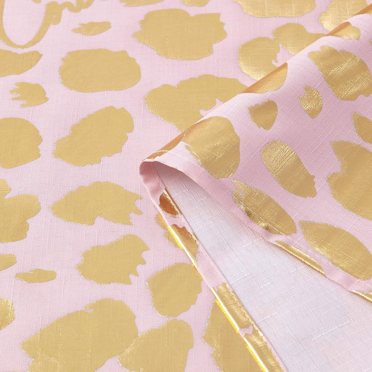 70"x72" Fabric Shower Curtain with 12 Hooks, Blush Gold Leopard 13-Piece Shower Set