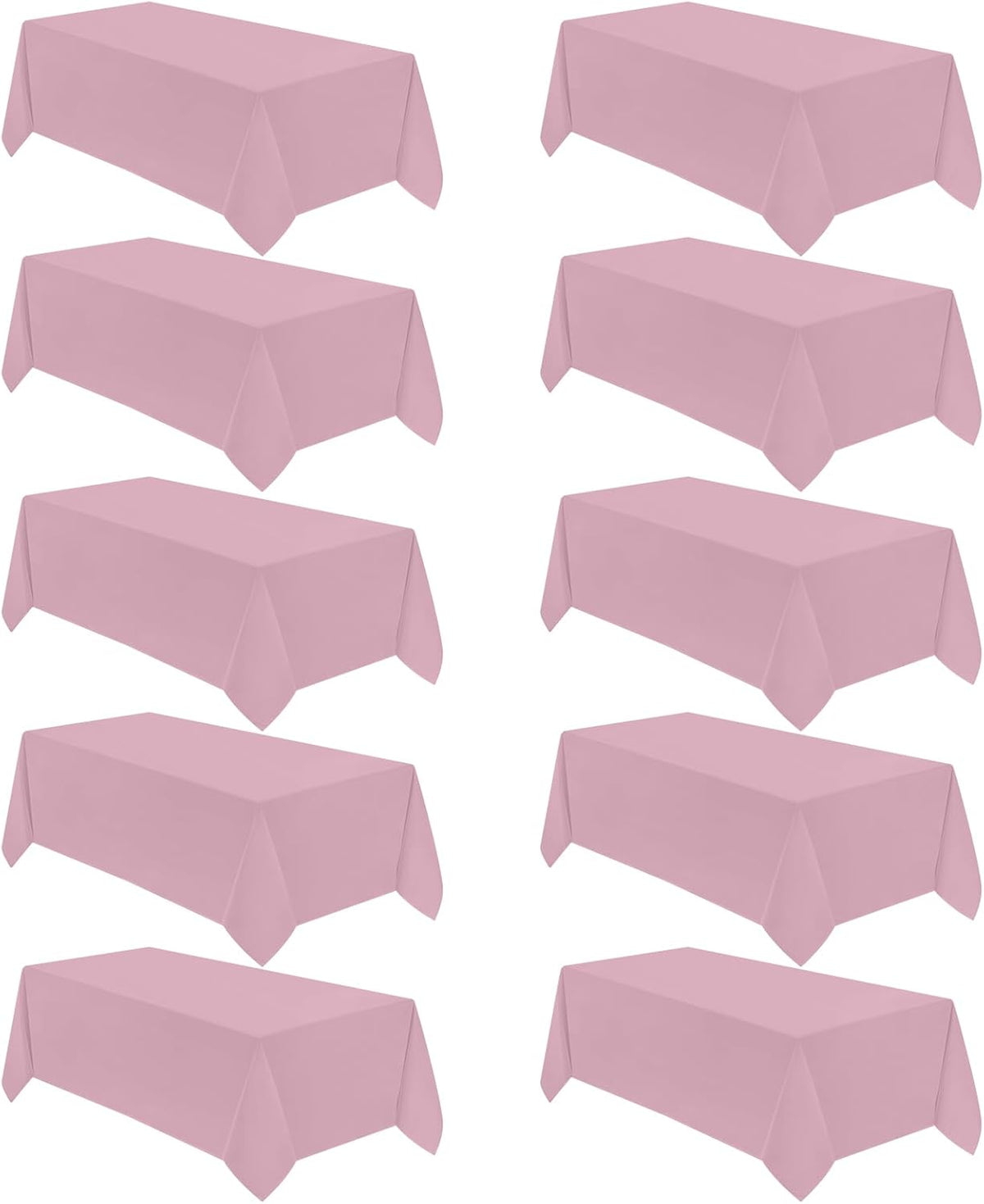 10 Pack 90 * 132inch Pink Rectangle Tablecloth for 6ft Tables