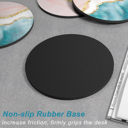 Coasters for Drinks, Set of 6 Absorbent Rubber Drink Coasters for Cup