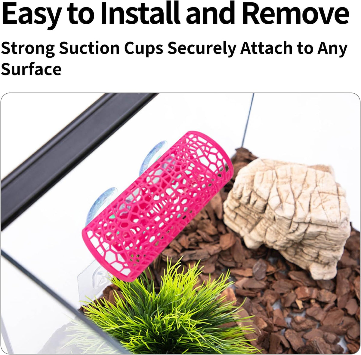 Betta Tunnel Hideout Pink Floating Fish Cave with Suction Cups Betta House for Play Rest and Breeding Aquarium Decor Small Fish Tank Safe Resin Betta Toys and Hide Shelter