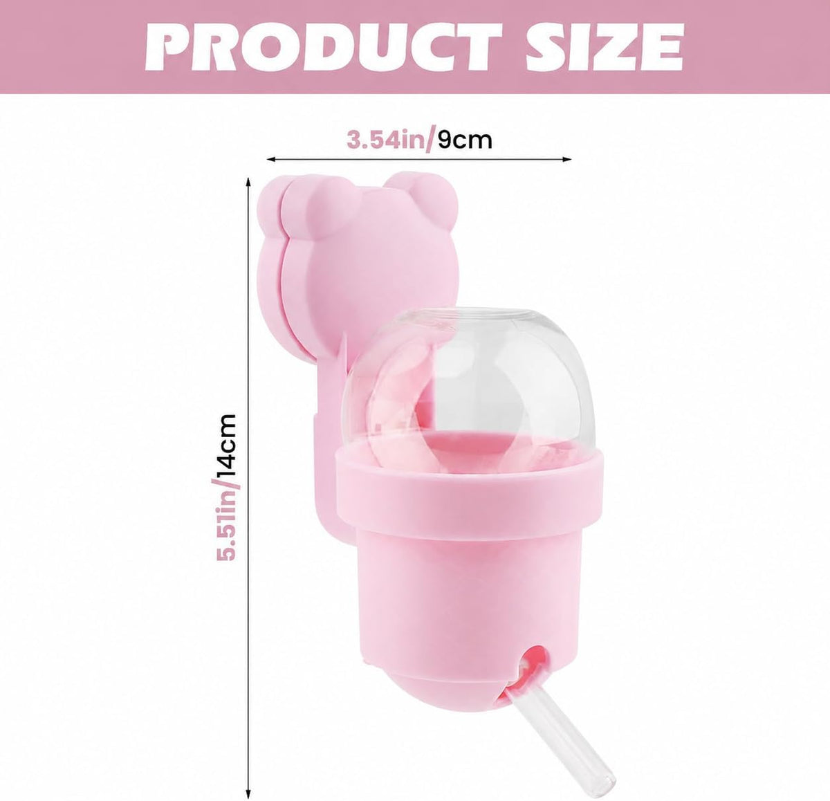 Magnetic Hamster Water Bottle, 3.7 oz Glass Small Pet Water Dispenser