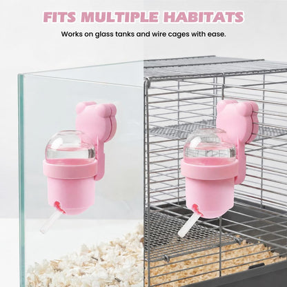 Magnetic Hamster Water Bottle, 3.7 oz Glass Small Pet Water Dispenser