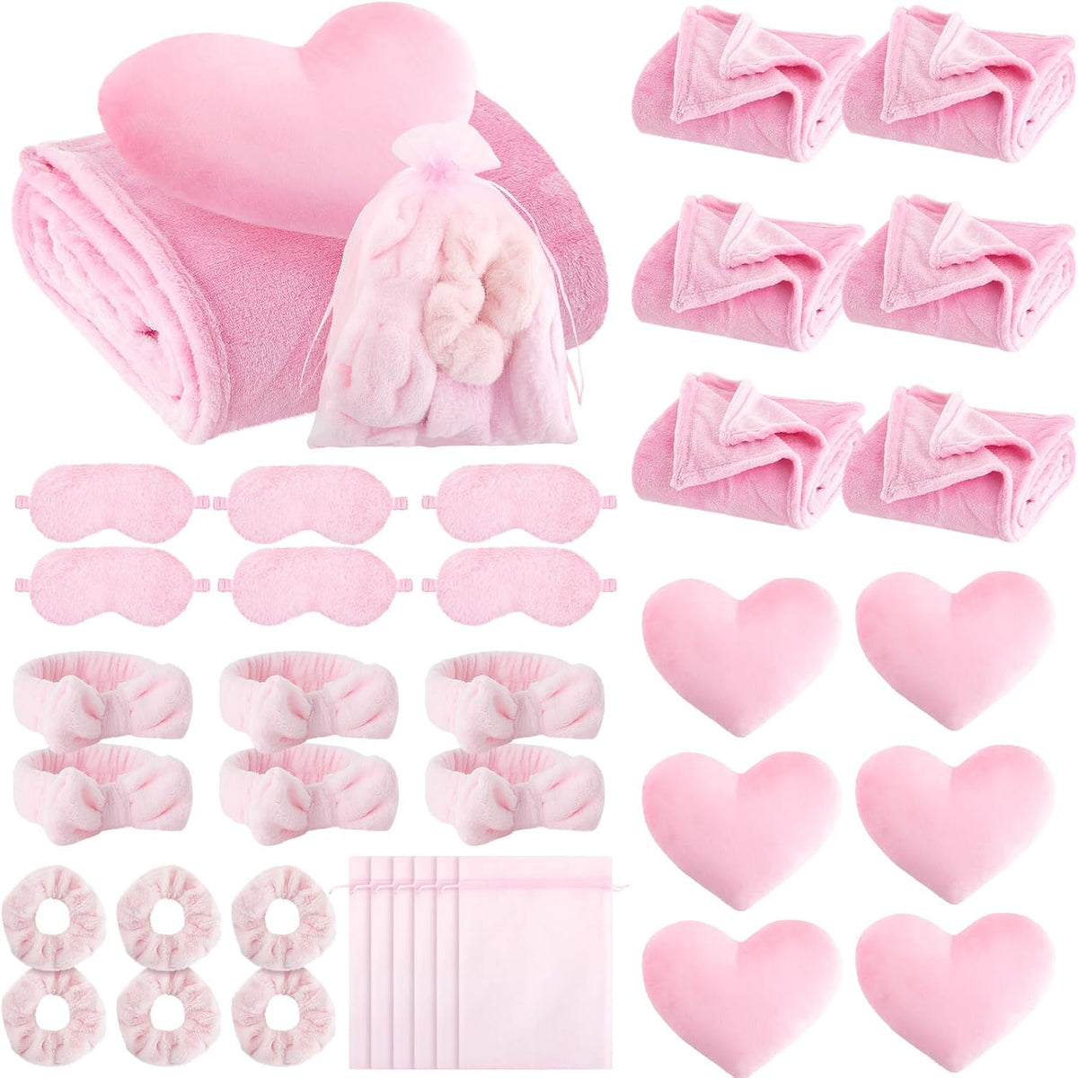 36 Pcs Sleepover Party Favor, Solid Color, Pink