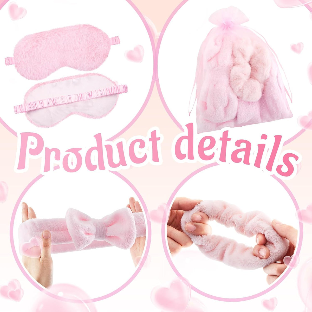 36 Pcs Sleepover Party Favor, Solid Color, Pink