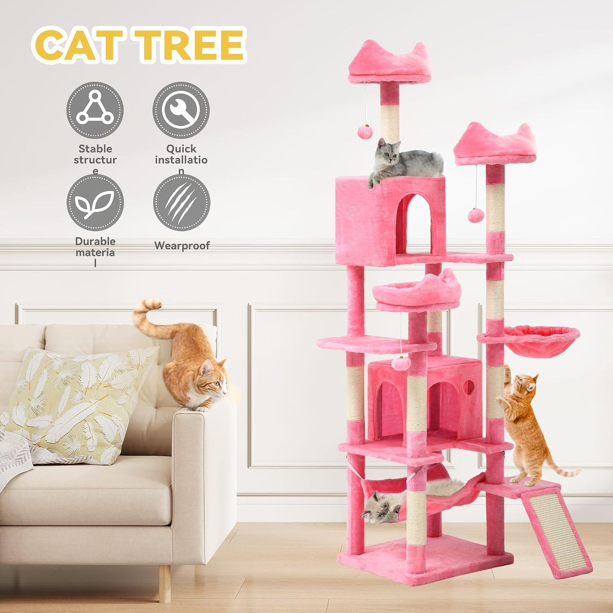 75 in Multi‑Level Cat Tower