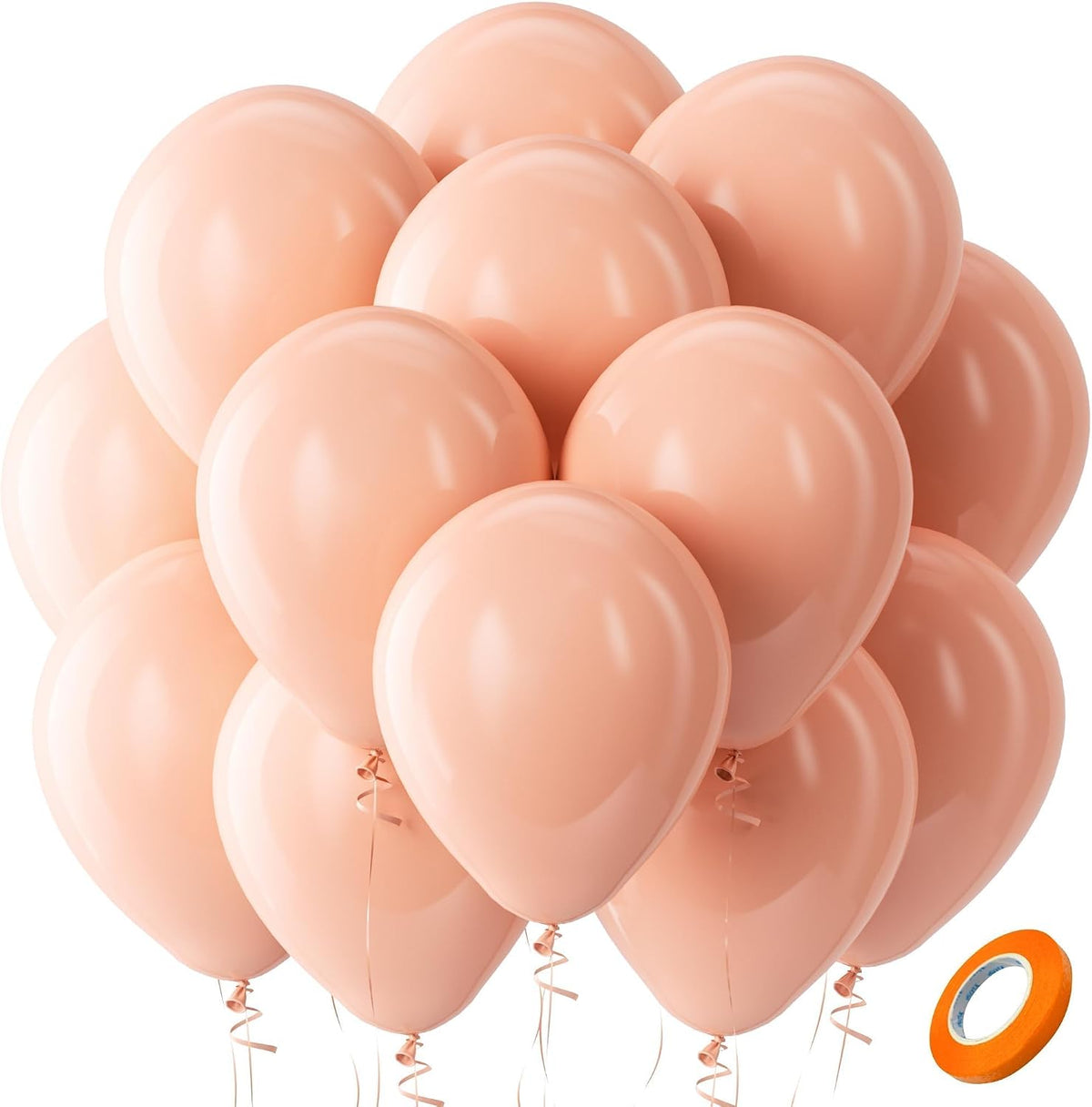 Pastel Orange Latex Round Helium Party Balloons 100 Pack 12 inch