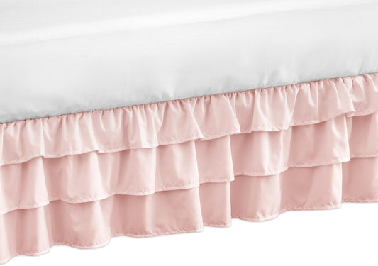 Solid Color Blush Pink Shabby Chic Girl Ruffled Crib Bed Skirt Dust Ruffle for Harper Collection