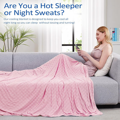 Topcee Cooling Blanket, Summer Cooling Blankets for Hot Sleepers, Arc-Chill Q-Max>0.5 Cool Fiber, Oeko-TEX 100% Certified, Soft, Breathable, Double-Side Bed Throw,Keep Cool for Adults Kids 90"x108"