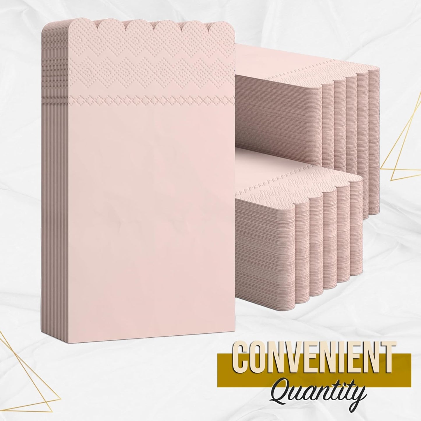Peach Scalloped Napkins Disposable 20 Pcs 3-Ply Peach Scalloped Dinner Napkins Disposable Decorative for Dinners & Parties, Paper Guest Towels for Bathroom & Party Supplies
