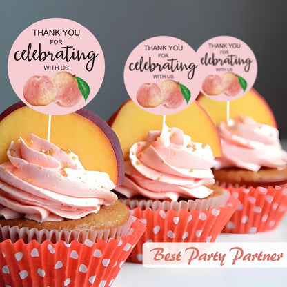 Peach Thank You Stickers 2 Inch 120Pcs Party Favor Labels