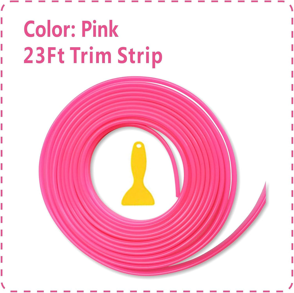 Pink Car Interior Decorative Molding Door Panel Gap Trim Strip (23Ft)