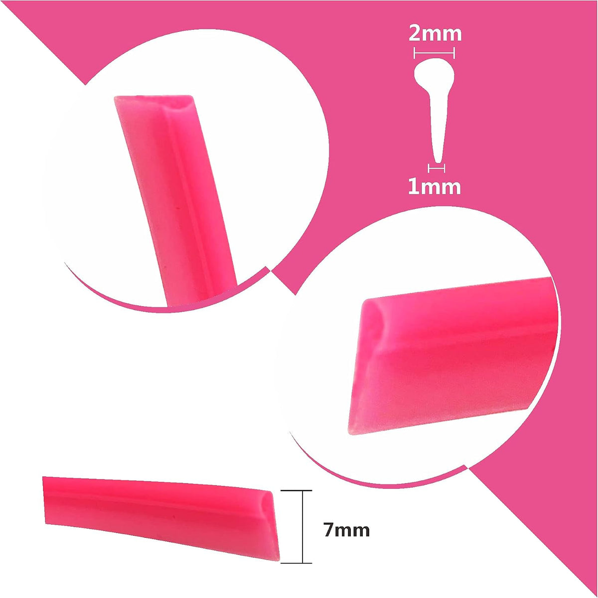 Pink Car Interior Decorative Molding Door Panel Gap Trim Strip (23Ft)