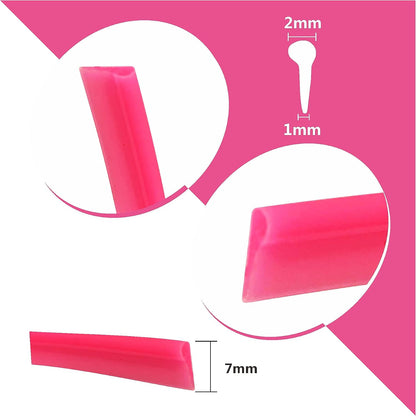 Pink Car Interior Decorative Molding Door Panel Gap Trim Strip (23Ft)