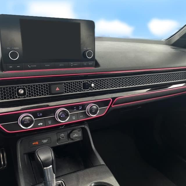 Pink Car Interior Decorative Molding Door Panel Gap Trim Strip (23Ft)