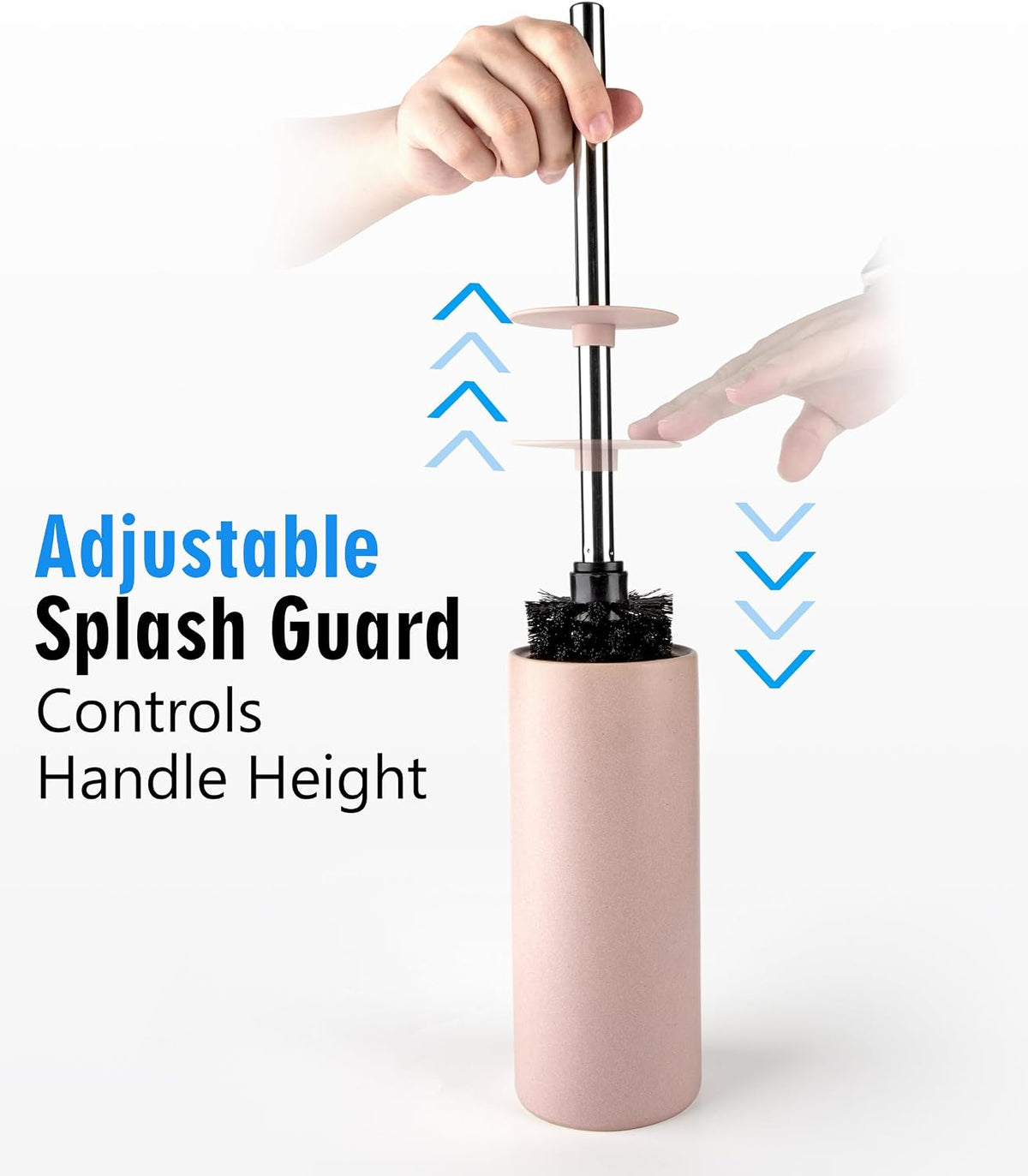 Matt Pink Ceramic Toilet Brush and Holder Set