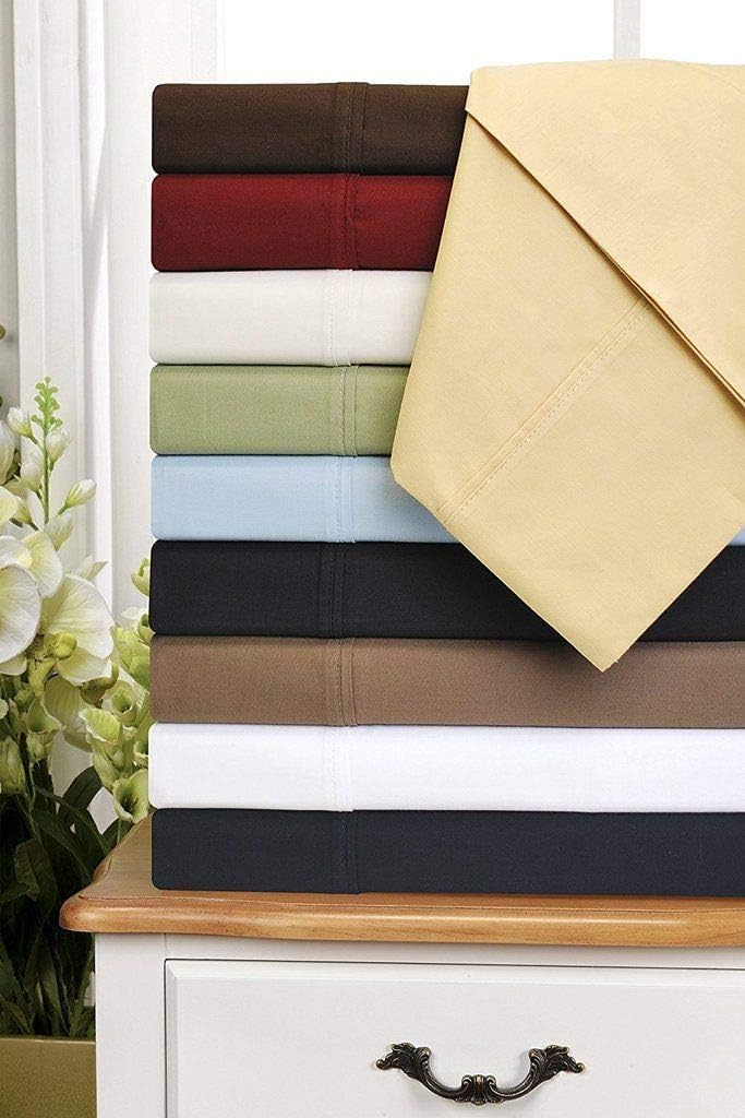 500 Thread Count 100% Egyptian Cotton 4-Piece Sheet Set Fits Mattress Upto 12-14' Inches' Deep Pocket Twin (39" X 75") Peach Stripe