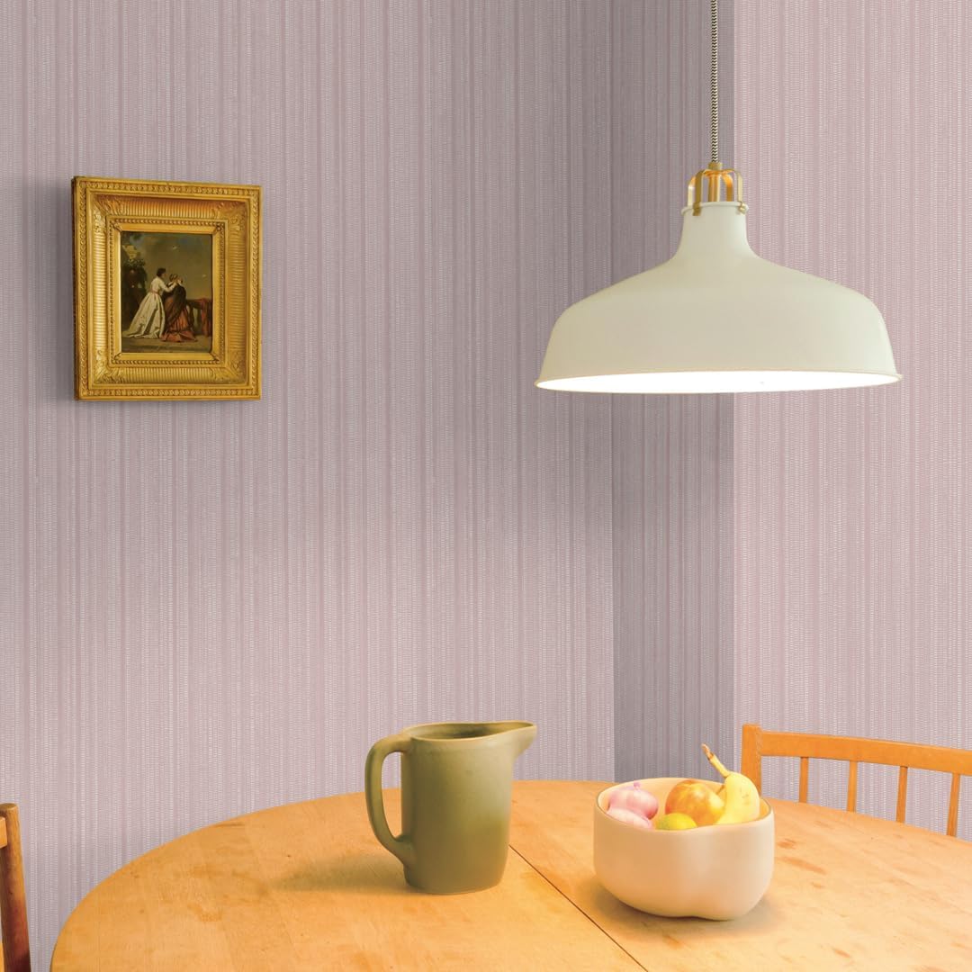 Tempaper Textured Metallic Pink Faux Grasscloth Removable Peel and Stick Wallpaper, 20.5 in X 16.5 ft, Made in The USA