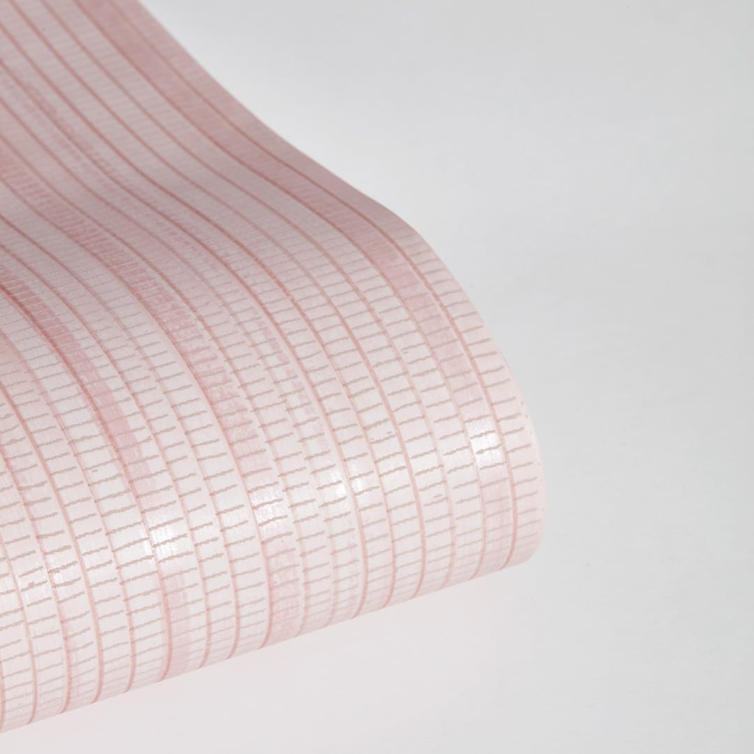 Tempaper Textured Metallic Pink Faux Grasscloth Removable Peel and Stick Wallpaper, 20.5 in X 16.5 ft, Made in The USA