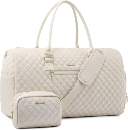 Travel Duffle Bag, Weekender Bag for Women with Toiletry Bag, Carry on Overnight Bag with Shoe Compartment, Gym Duffel Bag with Wet Pocket, Mommy Hospital Bags for Labor and Delivery