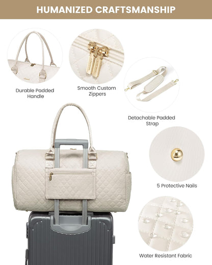 Travel Duffle Bag, Weekender Bag for Women with Toiletry Bag, Carry on Overnight Bag with Shoe Compartment, Gym Duffel Bag with Wet Pocket, Mommy Hospital Bags for Labor and Delivery