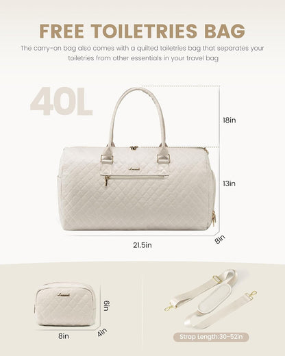 Travel Duffle Bag, Weekender Bag for Women with Toiletry Bag, Carry on Overnight Bag with Shoe Compartment, Gym Duffel Bag with Wet Pocket, Mommy Hospital Bags for Labor and Delivery