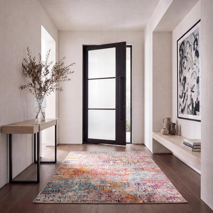 Madison Collection Area Rug - 5'3" x 7'6", Grey & Pink, Modern Abstract Design, Non-Shedding & Easy Care, Ideal for High Traffic Areas in Living Room, Bedroom (MAD460A)