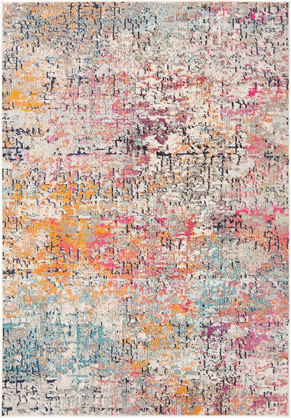 Madison Collection Area Rug - 5'3" x 7'6", Grey & Pink, Modern Abstract Design, Non-Shedding & Easy Care, Ideal for High Traffic Areas in Living Room, Bedroom (MAD460A)