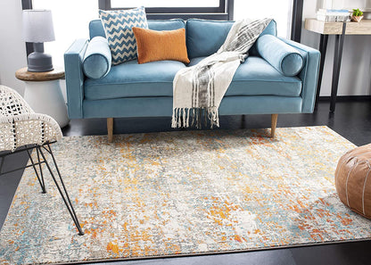 Madison Collection Area Rug - 5'3" x 7'6", Grey & Pink, Modern Abstract Design, Non-Shedding & Easy Care, Ideal for High Traffic Areas in Living Room, Bedroom (MAD460A)