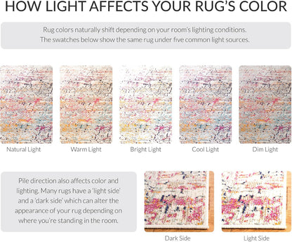 Madison Collection Area Rug - 5'3" x 7'6", Grey & Pink, Modern Abstract Design, Non-Shedding & Easy Care, Ideal for High Traffic Areas in Living Room, Bedroom (MAD460A)