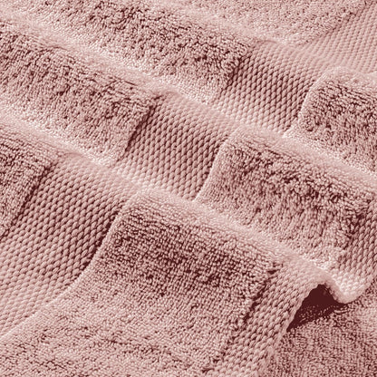Pink Bath Towel Set of 6-100% Cotton Highly Absorbent Towels for Bathroom, 2 Luxury Bath Towels 650GSM, 2 Hand Towels, 2 Washcloths