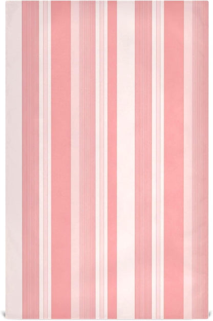 Pastel Pink Stripes Artistic Spring Kitchen Dish Towel Set Decorative Hand Tea Towels Cute Dish Cloths Thin Quick Drying 18 x 28 Inch, 4 Packs