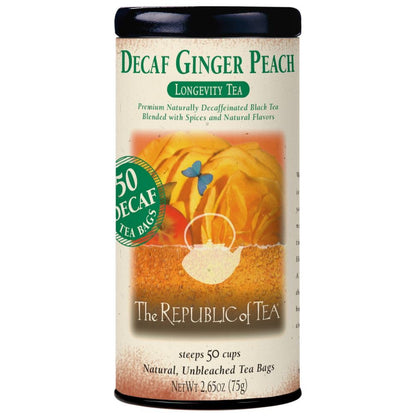 Decaf Ginger Peach Black Tea, 50 Count