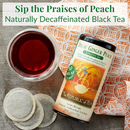 Decaf Ginger Peach Black Tea, 50 Count