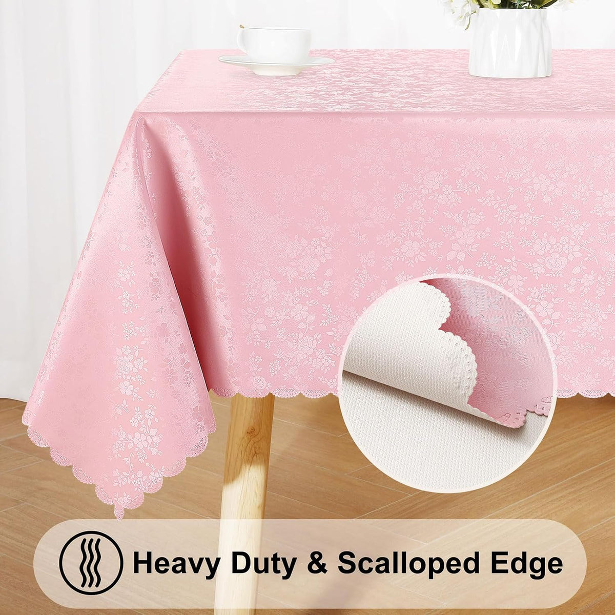 Rectangle Waterproof Heavy Duty Vinyl Tablecloths, 60 x 84 Inch