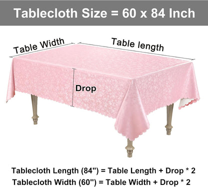 Rectangle Waterproof Heavy Duty Vinyl Tablecloths, 60 x 84 Inch