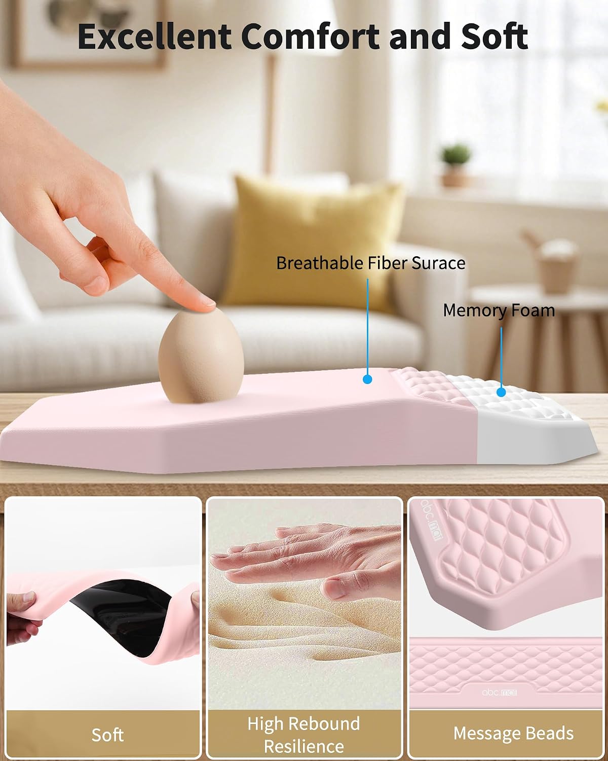 Ergonomic Mouse Pad with Wrist Rest & Keyboard Wrist Rest Support Set