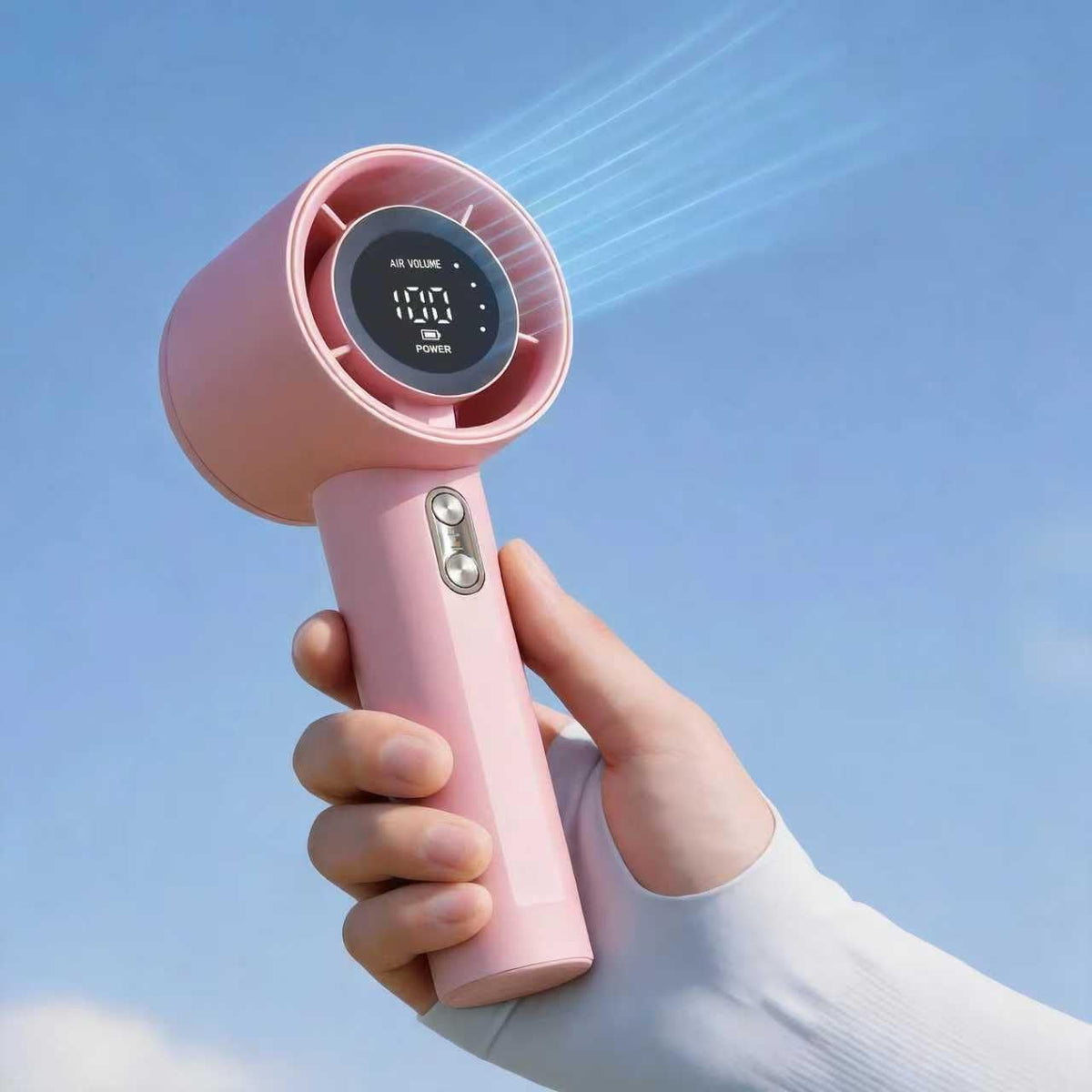 Berttinfn Portable Handheld Fan for Outdoor-Turbo Power High Speed Air, 5 Gear Wind, Rechargeable Fan for Travel- Pink Portable Handheld Turbo Fan with Digital Display, Gifts for Outdoor, Makeup