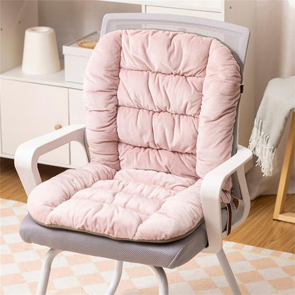 Plush Desk Chair Cushion with Ties Non-Slip Office Chair Cushions with High Back Soft Pink Seat Cushion Cute for Gamer Dorm Desk Chair