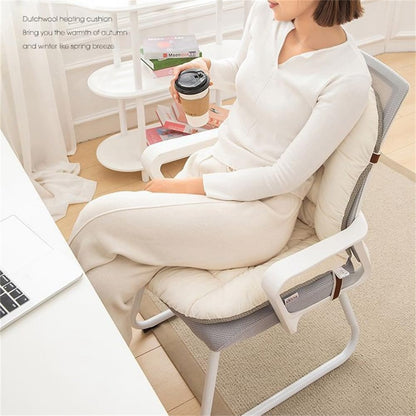 Plush Desk Chair Cushion with Ties Non-Slip Office Chair Cushions with High Back Soft Pink Seat Cushion Cute for Gamer Dorm Desk Chair