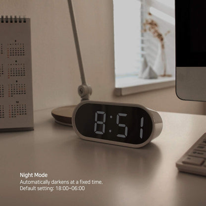 Pop Mirror Digital Alarm Clock, LED Desk Clock (Pink)